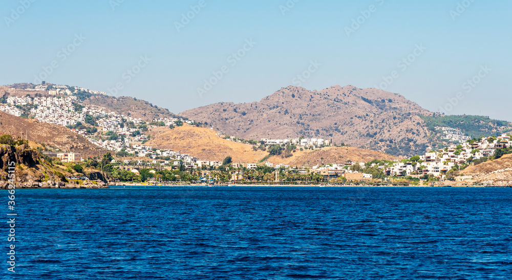 Ortakent District view from sea in Bodrum Town