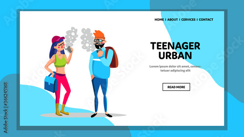 Teenager Urban Vape Electronic Cigarette Vector