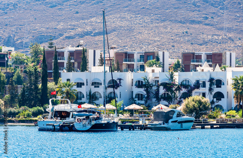 Ortakent District view from sea in Bodrum Town photo