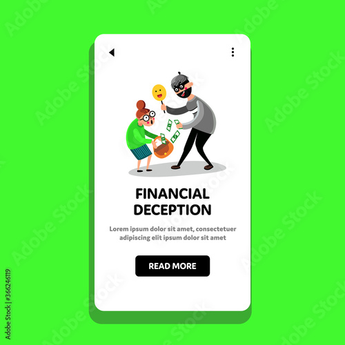 Financial Deception Cajolery Money People Vector