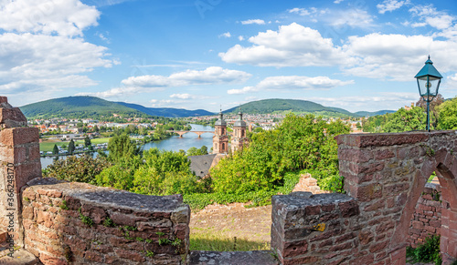 Fotografi View over the medieval city of Miltenberg from Miltenberg castle during daytime