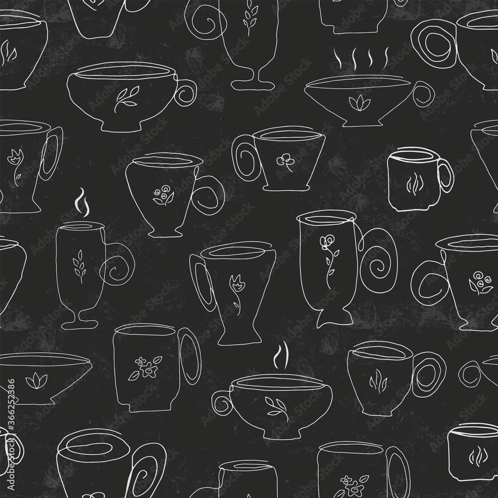 Cups on black
