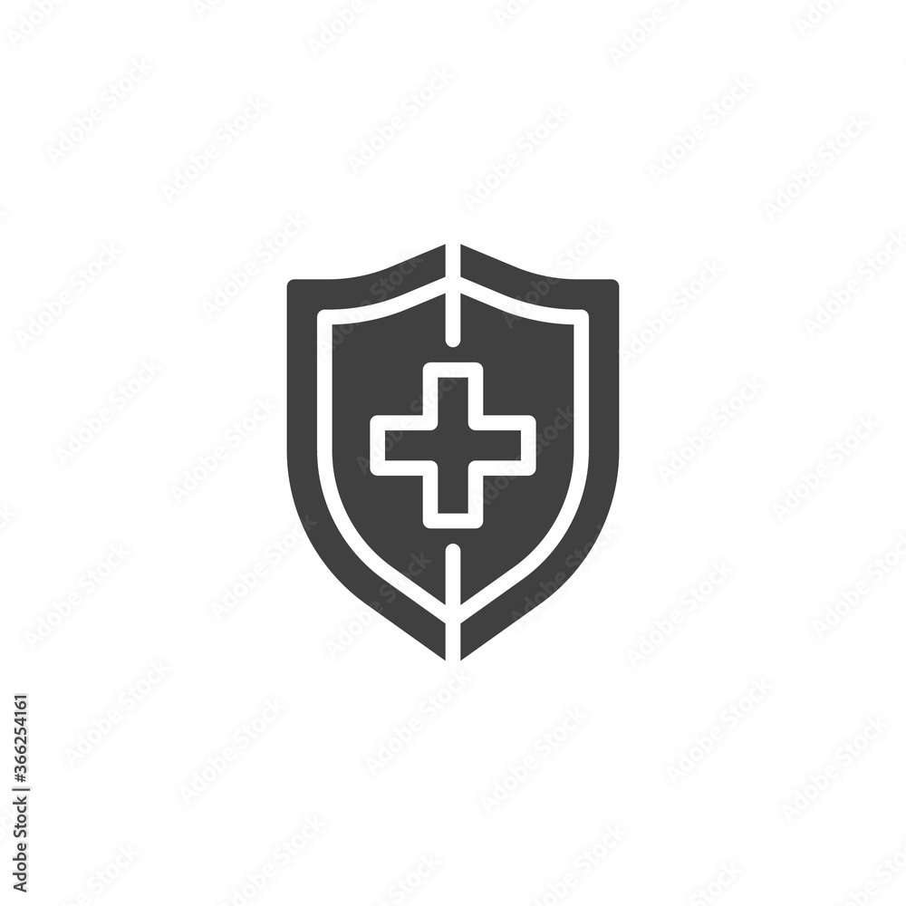 Medical shield with cross vector icon. filled flat sign for mobile concept and web design. Medical insurance glyph icon. Symbol, logo illustration. Vector graphics Medical shield with cross vector icon. filled flat sign for mobile concept and web design. Medical insurance glyph icon. Symbol, logo illustration. Vector graphics