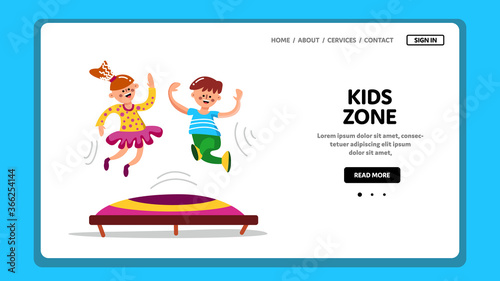 Kids Zone In Entertainment Center Or Mall Vector