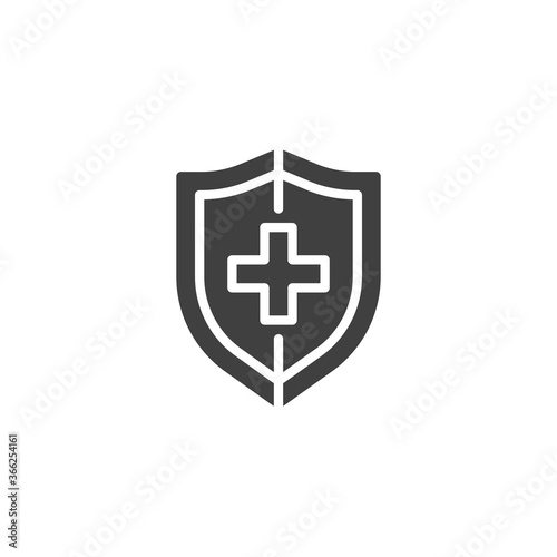 Free Download Medical shield with cross vector icon. filled flat sign for mobile concept and web design. Medical insurance glyph icon. Symbol, logo illustration. Vector graphics - GFXLoad