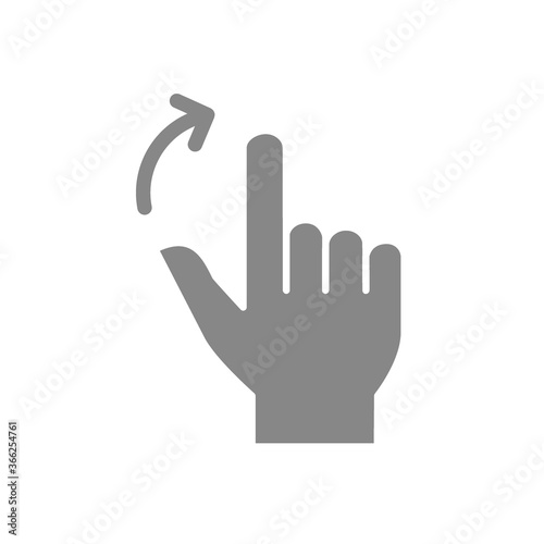 Two fingers flick right grey icon. Touch screen hand gesture symbol