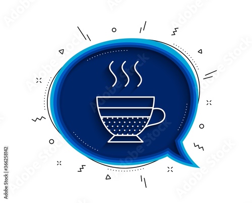 Cafe creme icon. Chat bubble with shadow. Hot drink sign. Beverage symbol. Thin line cafe creme icon. Vector