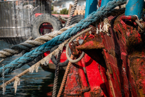 ropes of a fishing boat