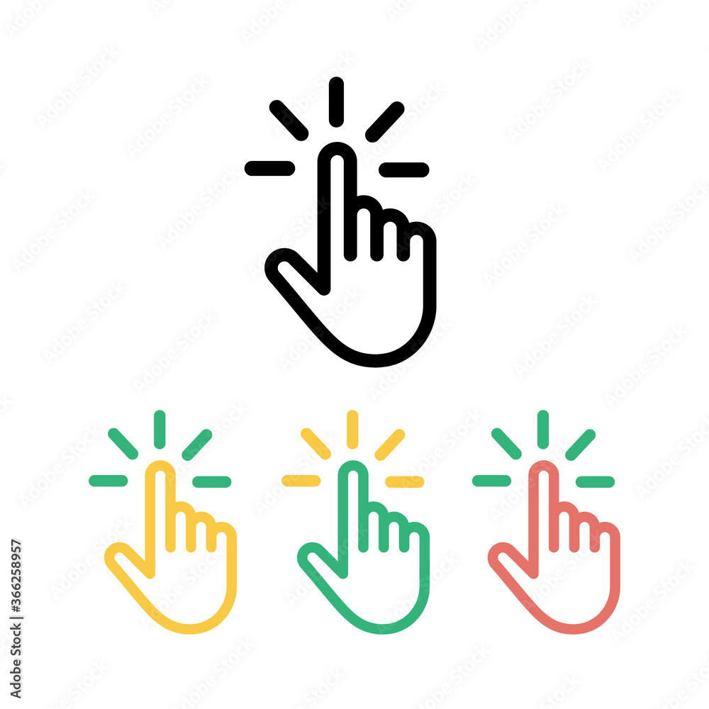 Fototapeta premium Click icon set for website computer and mobile app