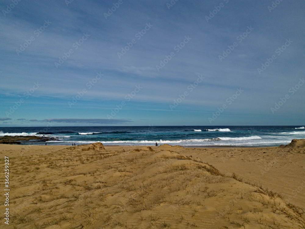 Beautiful view of a sandy beach with ocean wave, Marley Beach, Royal National Park, Sydney, Australia