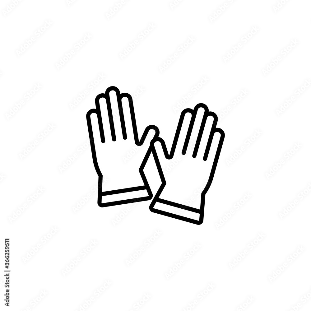 Gloves thin line icon. Garden glove vector illustration isolated on white. Work clothing outline style design, designed for web and app. Eps 10 Gloves thin line icon. Garden glove vector illustration isolated on white. Work clothing outline style design, designed for web and app. Eps 10
