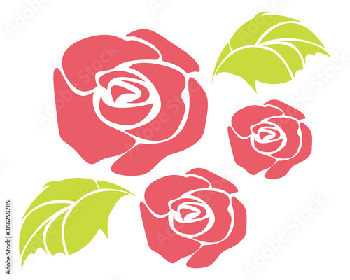 ピンクのバラの花のベクターイラスト