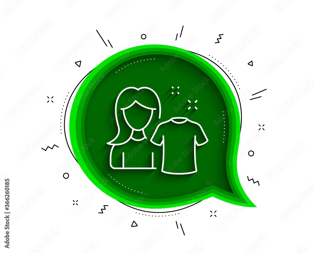 Clean shirt line icon. Chat bubble with shadow. Laundry tshirt sign. Clothing cleaner symbol. Thin line clean shirt icon. Vector Clean shirt line icon. Chat bubble with shadow. Laundry tshirt sign. Clothing cleaner symbol. Thin line clean shirt icon. Vector