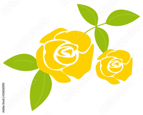 黄色い薔薇のベクターイラスト　