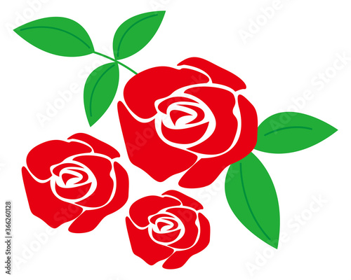 赤いバラの花のベクターイラスト