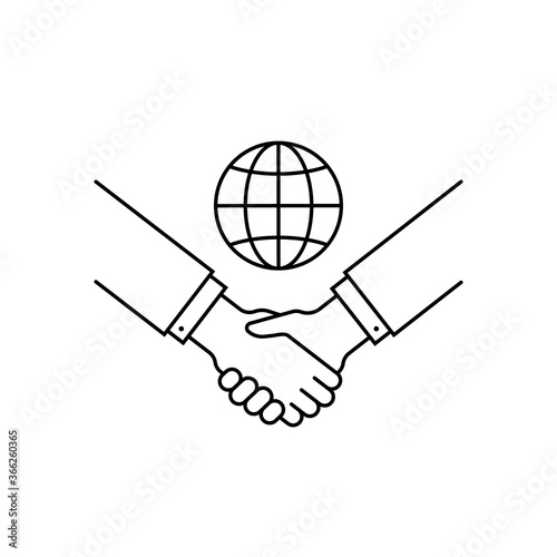 international partnership with handshake