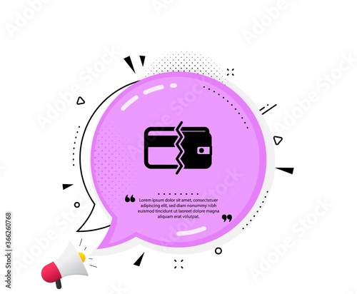 Credit card or cash icon. Quote speech bubble. Payment methods sign. Quotation marks. Classic payment methods icon. Vector
