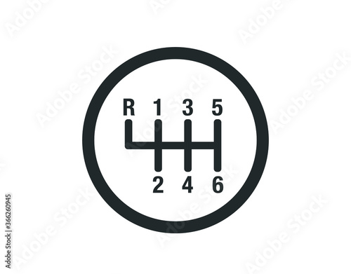 Gear shifter icon.  Transmission icon.   Car interior vector illustration. 