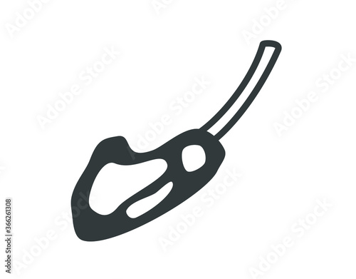 Isolated lamb rib. Lamb rib icon. Mean icon.  BBQ icon. 