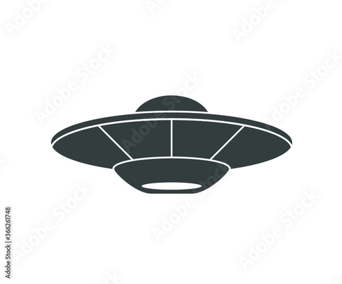 Flying saucer icon. Flying saucer vector illustration.  Alien icon. 