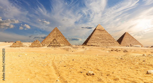 Egypt  famous Pyramids of Giza  desert view