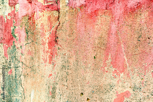 Background wall with putty painted pink texture surface © chernikovatv