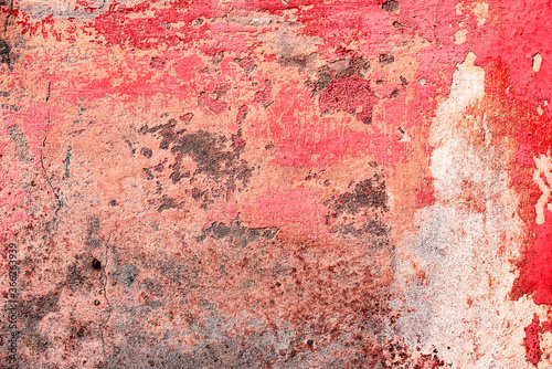 Background wall with putty painted pink texture surface © chernikovatv
