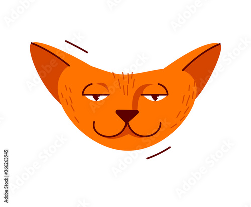 Cute cat face vector illust...