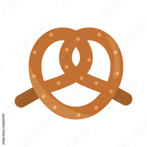 bread pretzel menu bakery food product flat style icon