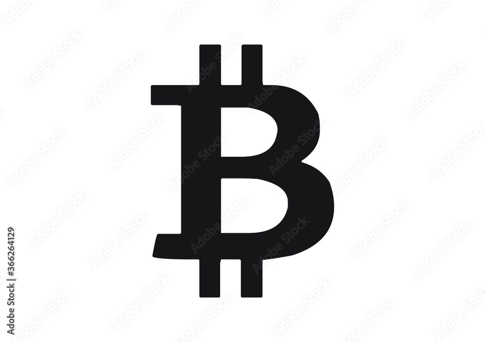 Bitcoin black and white simple vector illustration Bitcoin black and white simple vector illustration