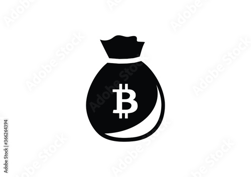 Bitcoin money bag vector