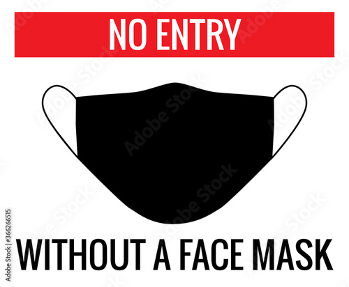 Signage No Entry Without a face mask