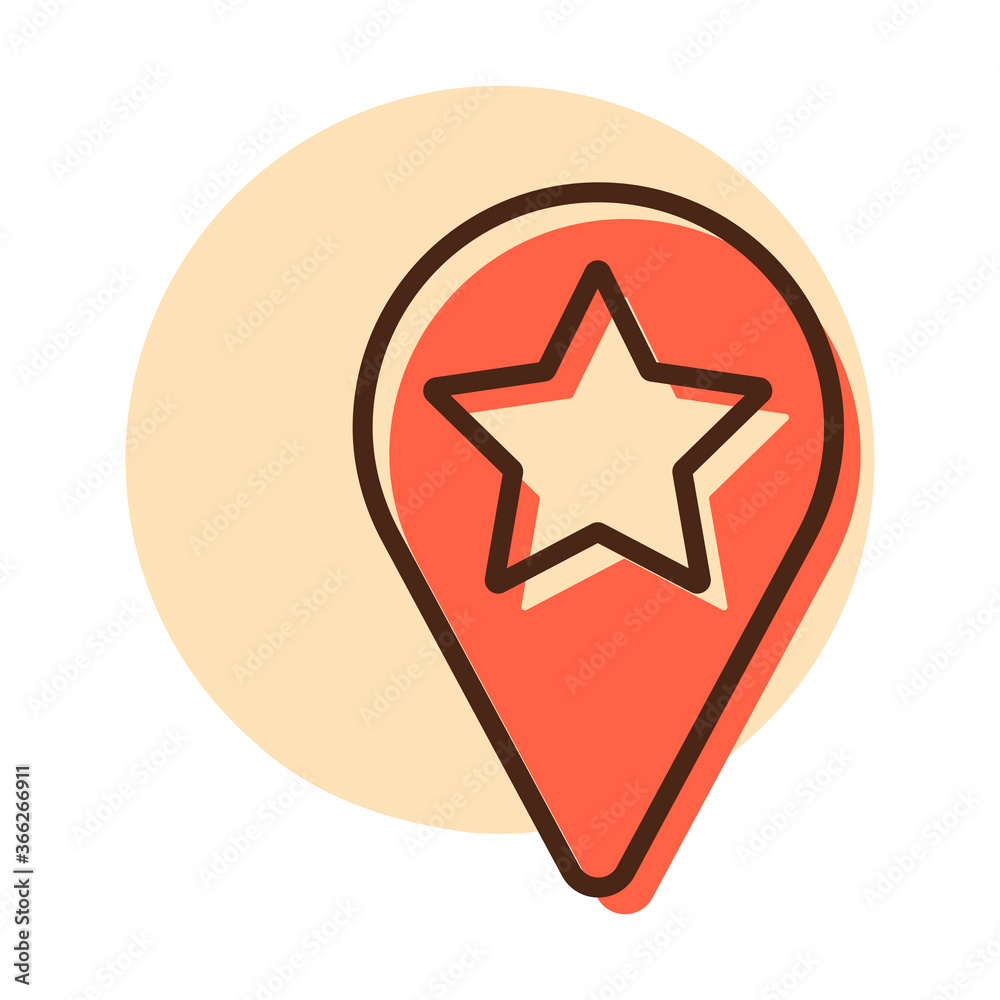 Star favorite pin map icon. Map pointer, markers Star favorite pin map icon. Map pointer, markers