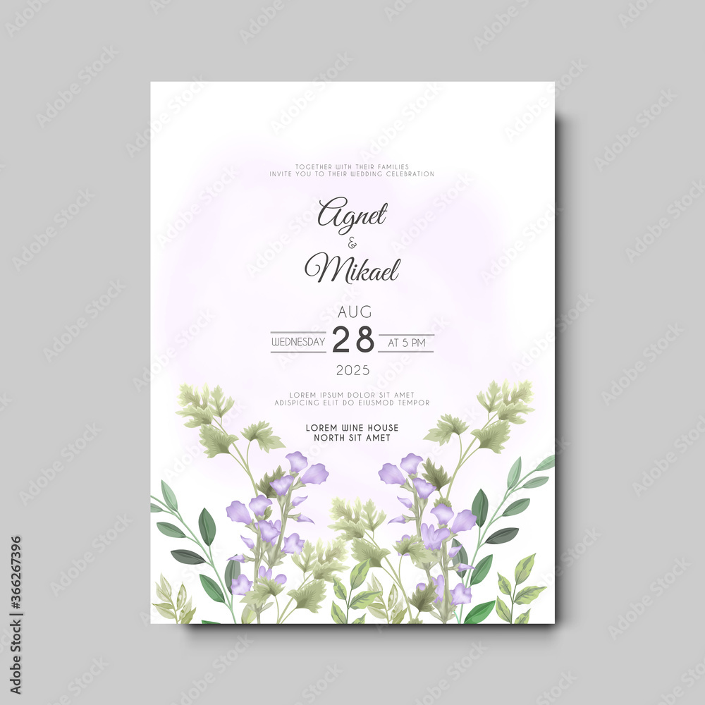 beautiful and elegant wedding invitation floral concept