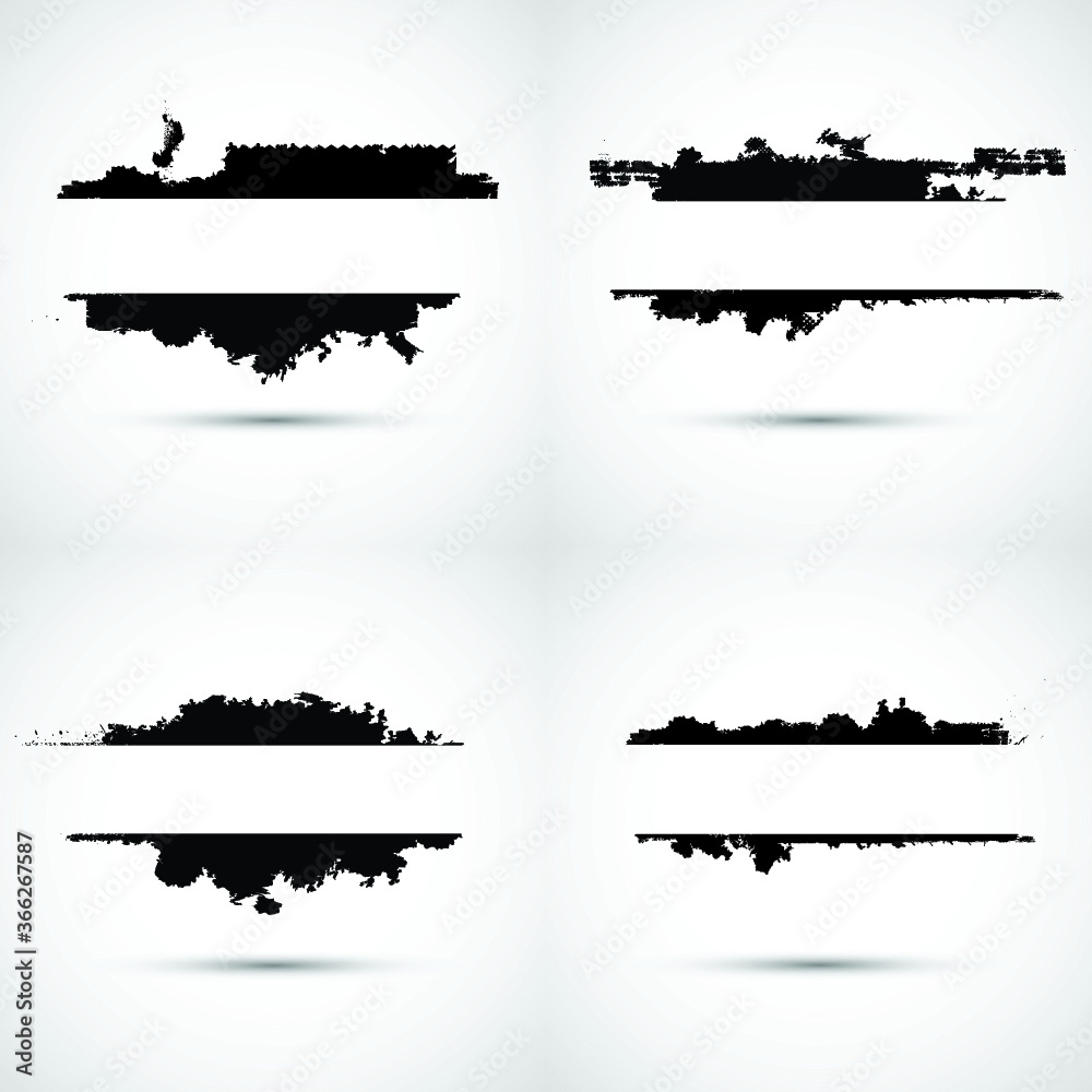 Edges Vector Set . Design Elements . Grunge Borders , Dividers or Brush ...