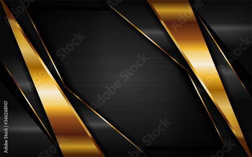 Luxury dark background with golden lines composition. Graphic design element.