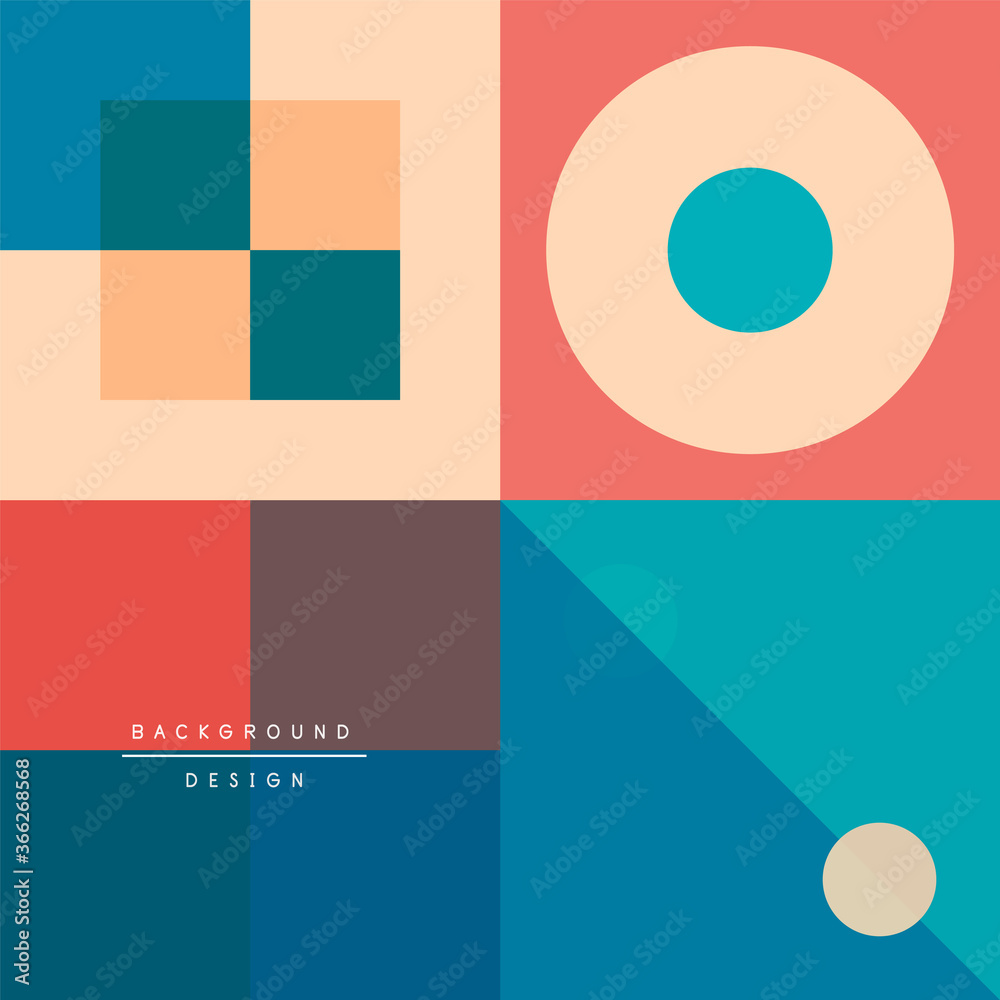 Fototapeta Neo memphis geometric pattern with circles, squares and lines. Pop art abstract background for covers, banners, flyers and posters and other templates