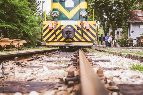 Tourist Attraction Travel, Journey with old-fashioned train, Narrow-gauge railway photo