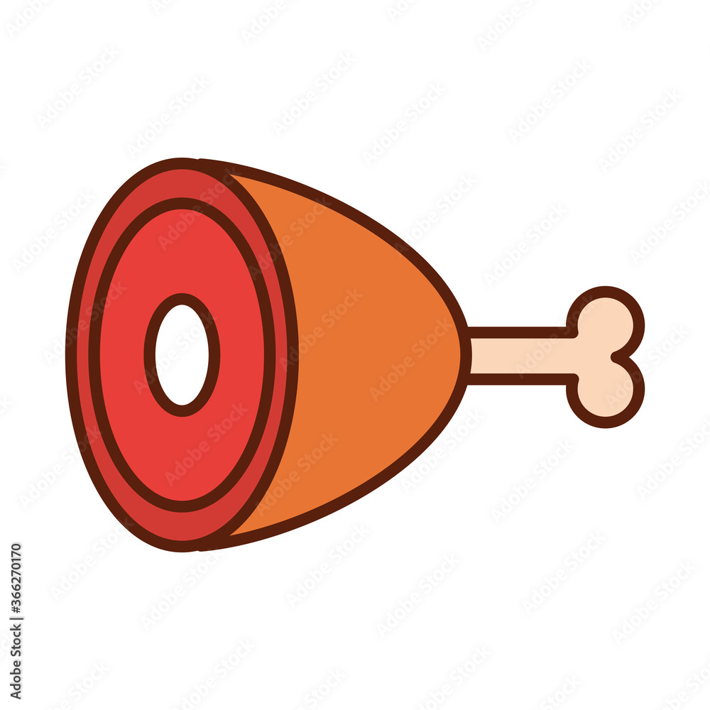 fast food pork leg dinner and menu, tasty meal and unhealthy line and fill icon fast food pork leg dinner and menu, tasty meal and unhealthy line and fill icon