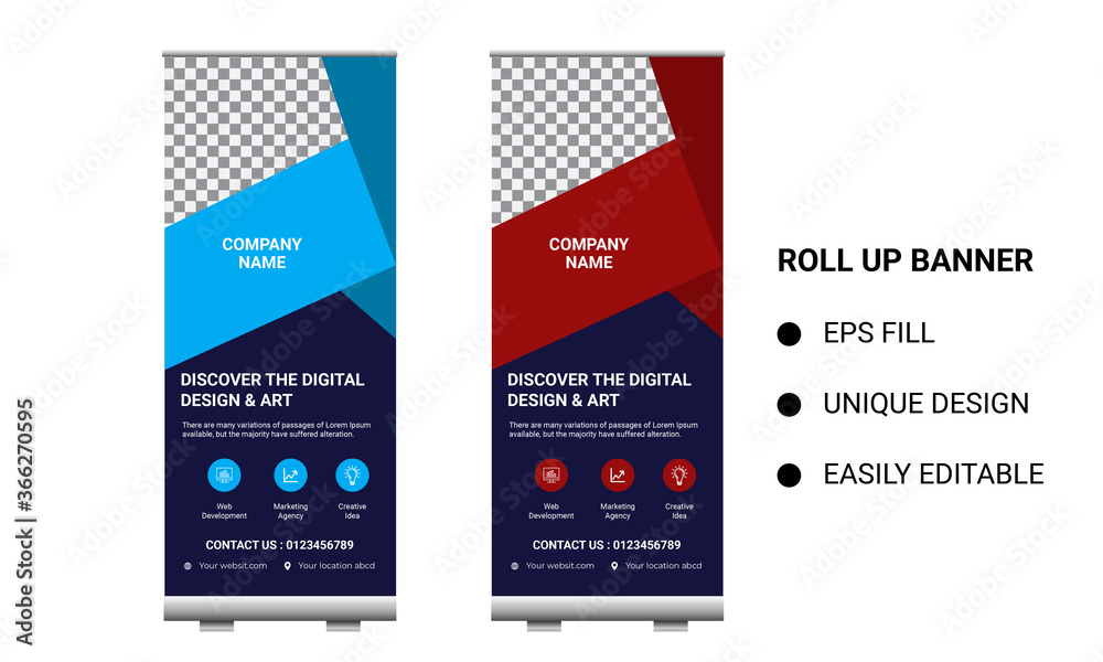 Obraz premium Roll up banner stand template design
