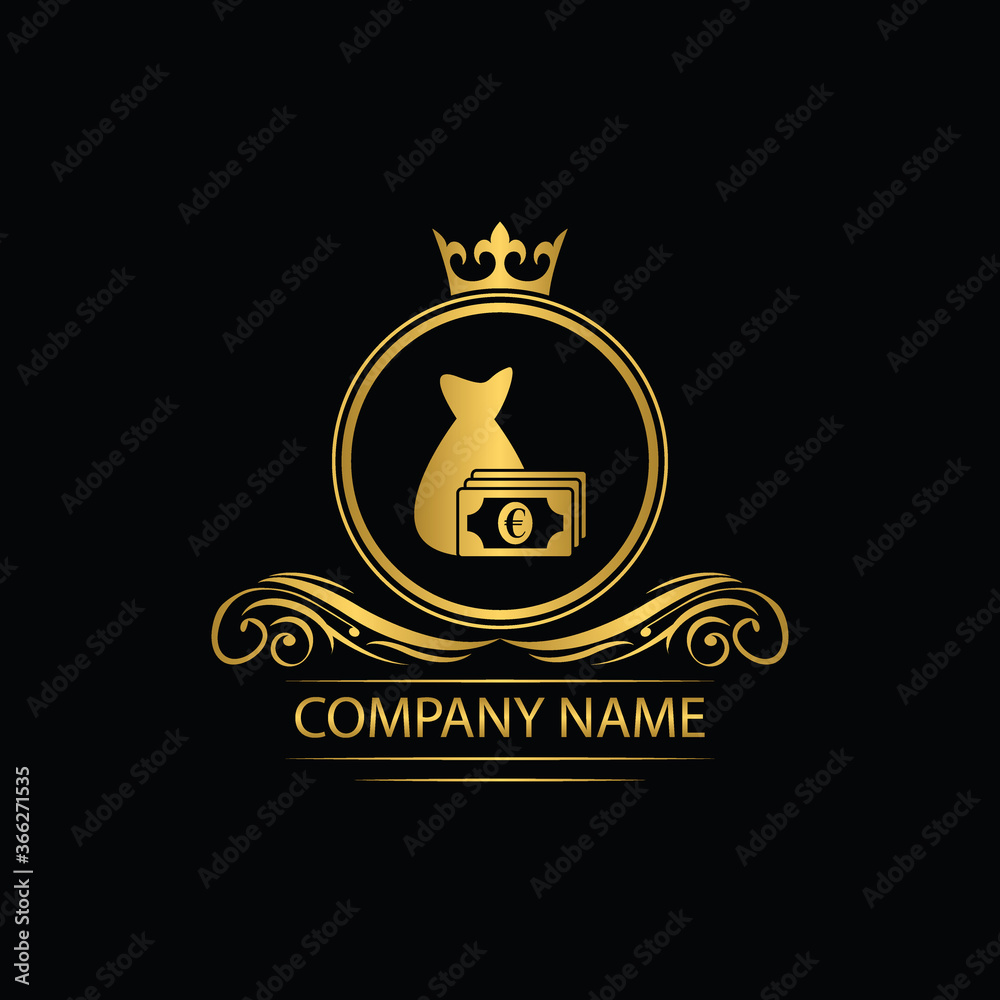 money bank logo template luxury royal vector company decorative emblem