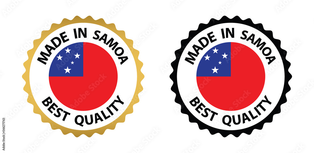 made in Samoa    vector stamp. badge with Samoa    flag