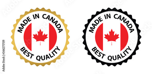 made in Canada  vector stamp. badge with Canada  flag