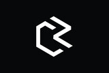 Minimal Innovative Initial ZC logo and CZ logo. Letter ZC CZ creative elegant Monogram. Premium Business logo icon. White color on black background