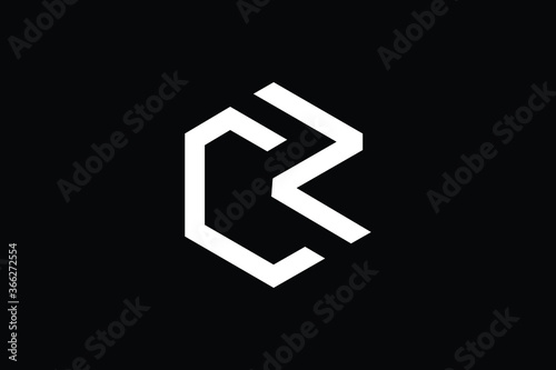 Minimal Innovative Initial ZC logo and CZ logo. Letter ZC CZ creative elegant Monogram. Premium Business logo icon. White color on black background
