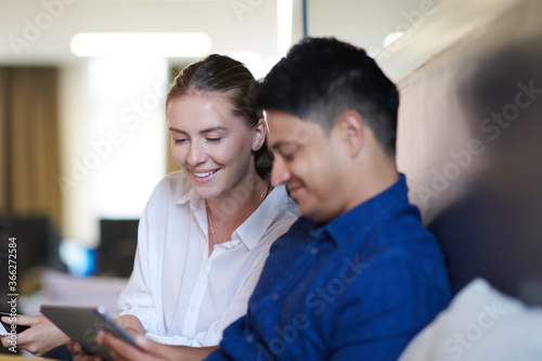 Business people Working In Relaxation Area Of Modern Office