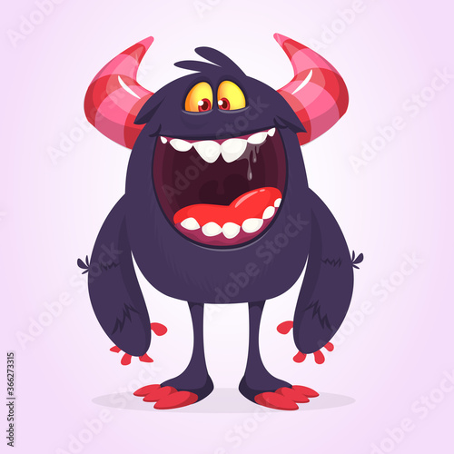 Happy cartoon monster character. Halloween vector illustration