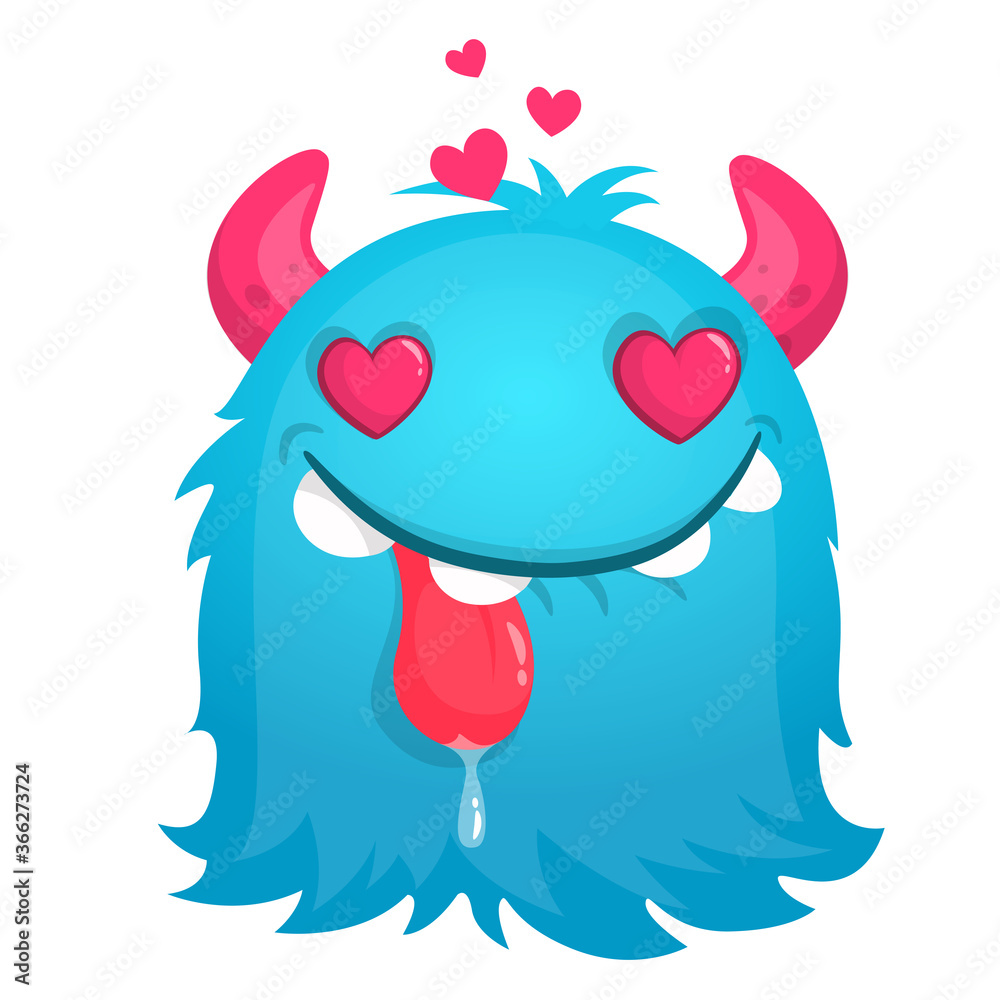 Happy cartoon monster character. Halloween vector illustration