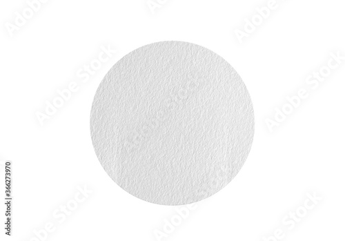 Round white cardboard coaster mock up template on isolated white background, 3d illustration