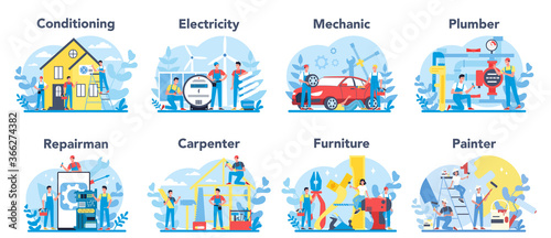 Household and renovation profession set. Home Master. Repairman,